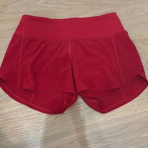 lululemon Red Athletic Short 4”